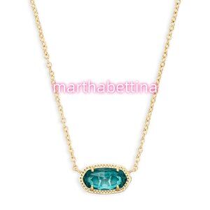 Elisa Gold Pendant Necklace in London Blue Glass